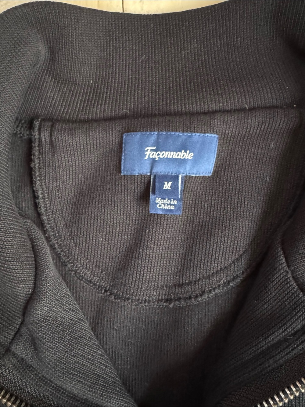 Faconnable Ribbed Quarter Zip - Picture 2 of 2